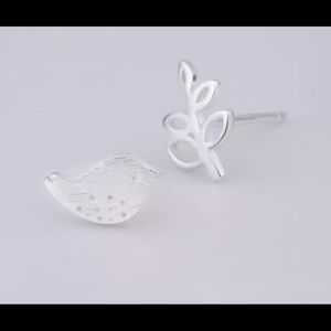 bird and leaf earrings